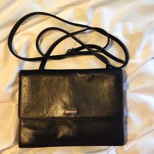 Perlina black leather bag